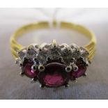 18ct ruby and diamond set ring