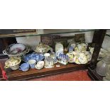 Shelf of china to include Masons & Wedgwood Etruria