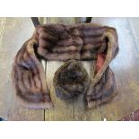 1950's fur stole & hat