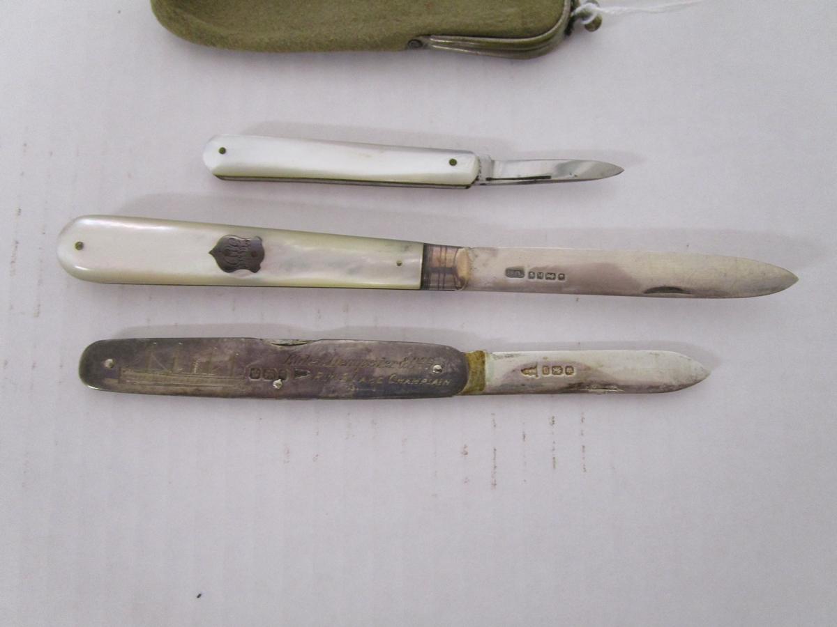 Collection of silver fruit knives - Image 3 of 9