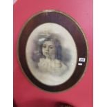 Photographic print in oval frame - Young lady