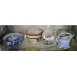 Shelf of china to include Copeland Spode