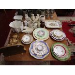 Various china to include Victorian jelly moulds etc