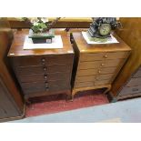 Pair of mahogany music cabinets