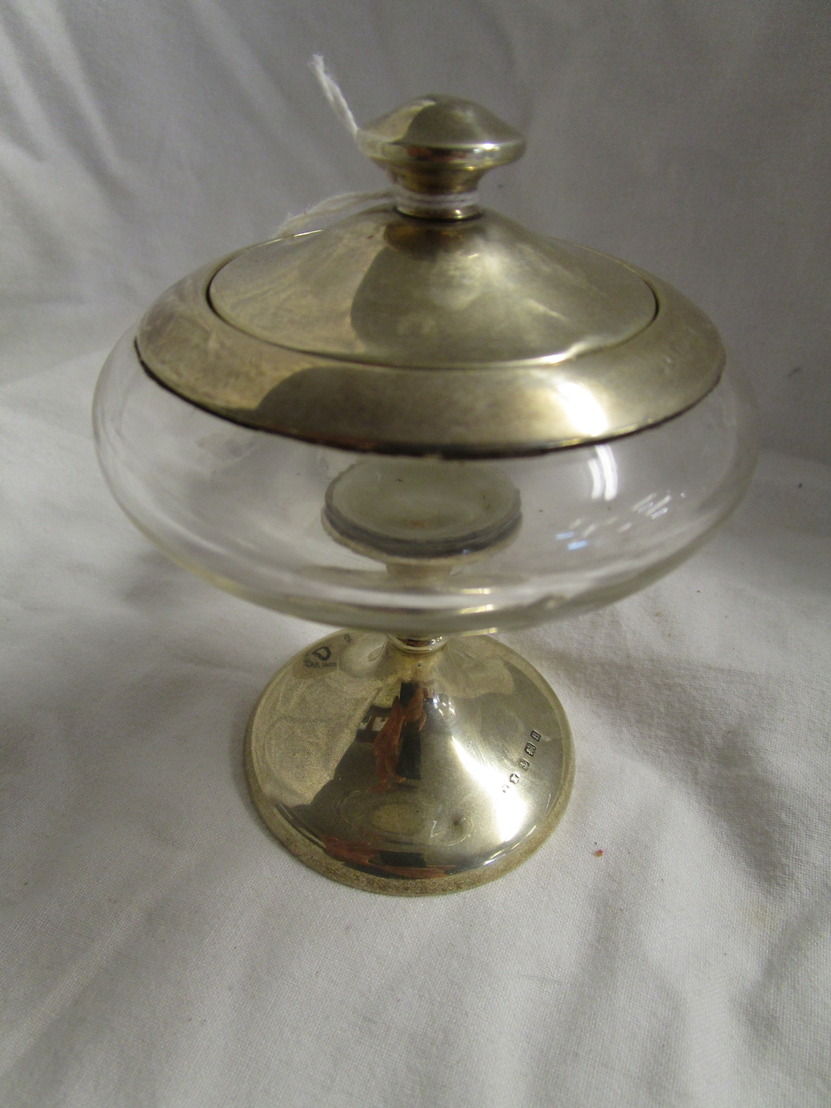 Art Deco silver mounted condiment pot - Hallmark circa 1927