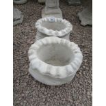 Pair of stone Sack planters - small sack shaped planters