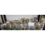 Shelf of silver plate