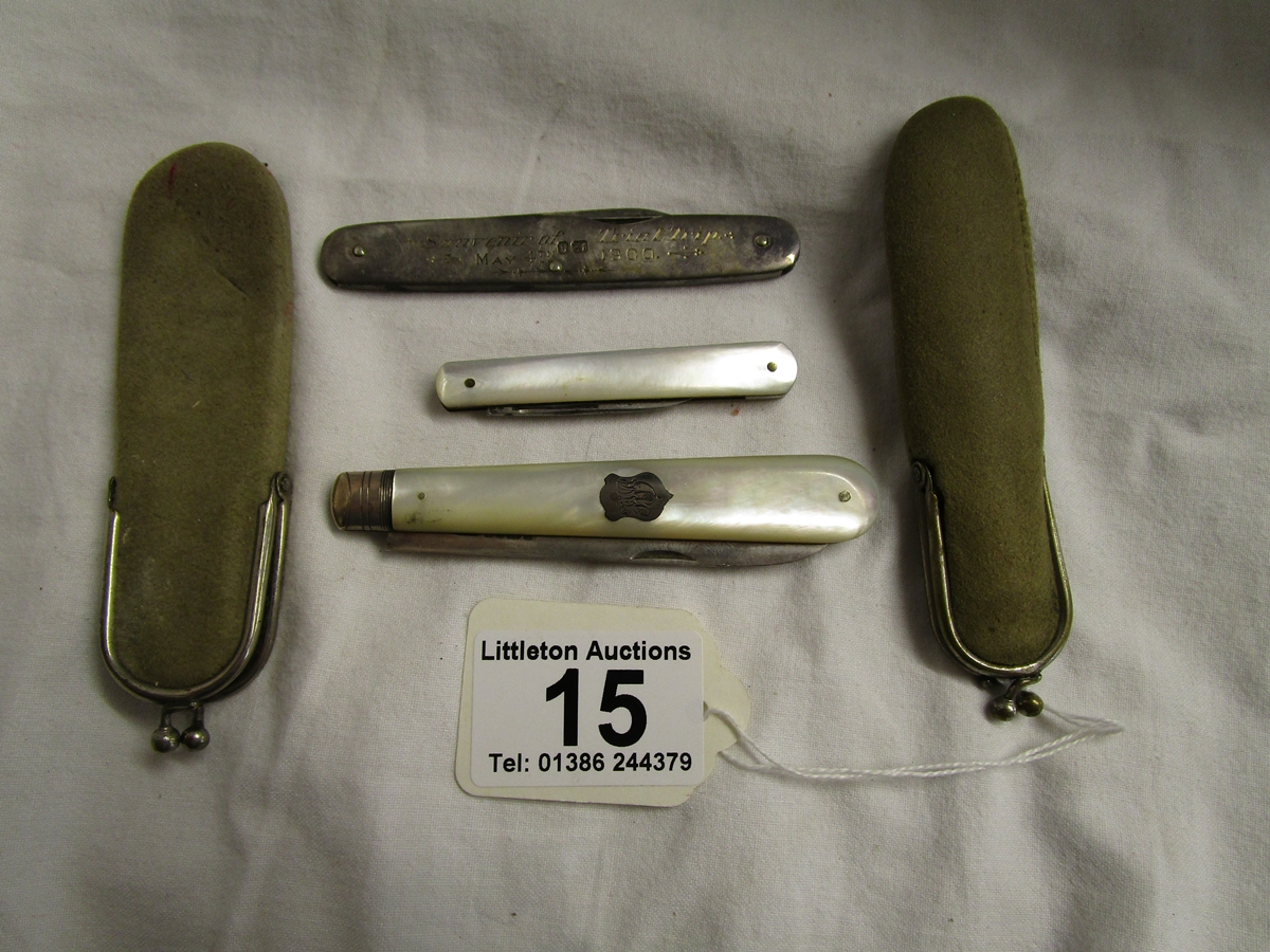 Collection of silver fruit knives