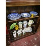 3 shelves of china to include Willow Tree pattern