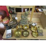 Collection of brass etc to include punch & Judy doorstop
