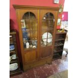 Deco oak & glazed cabinet