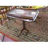 Mahogany tripod table & inlaid tray A/F