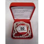 Cultured pearl bracelet & necklace as well as boxed Lotus faux pearls