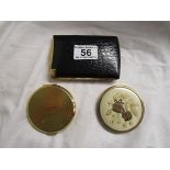 Ladies cigarette case, mirror and compact