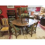 Set of 6 early oak chairs