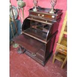 Tambour fronted mahogany bureau