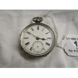 Silver pocket watch with Chester hallmark - Date letter E