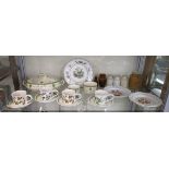 Shelf of collectables to include Botanic Garden Portmeirion & Royal Doulton