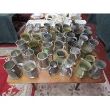 Collection of pewter tankards