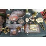 Collection of silver plate and dressing table set