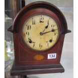 Edwardian inlaid mantle clock