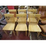 Set of 6 beech dining chairs