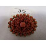 Victorian coral brooch