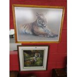 2 tiger prints - 1 L/E & signed