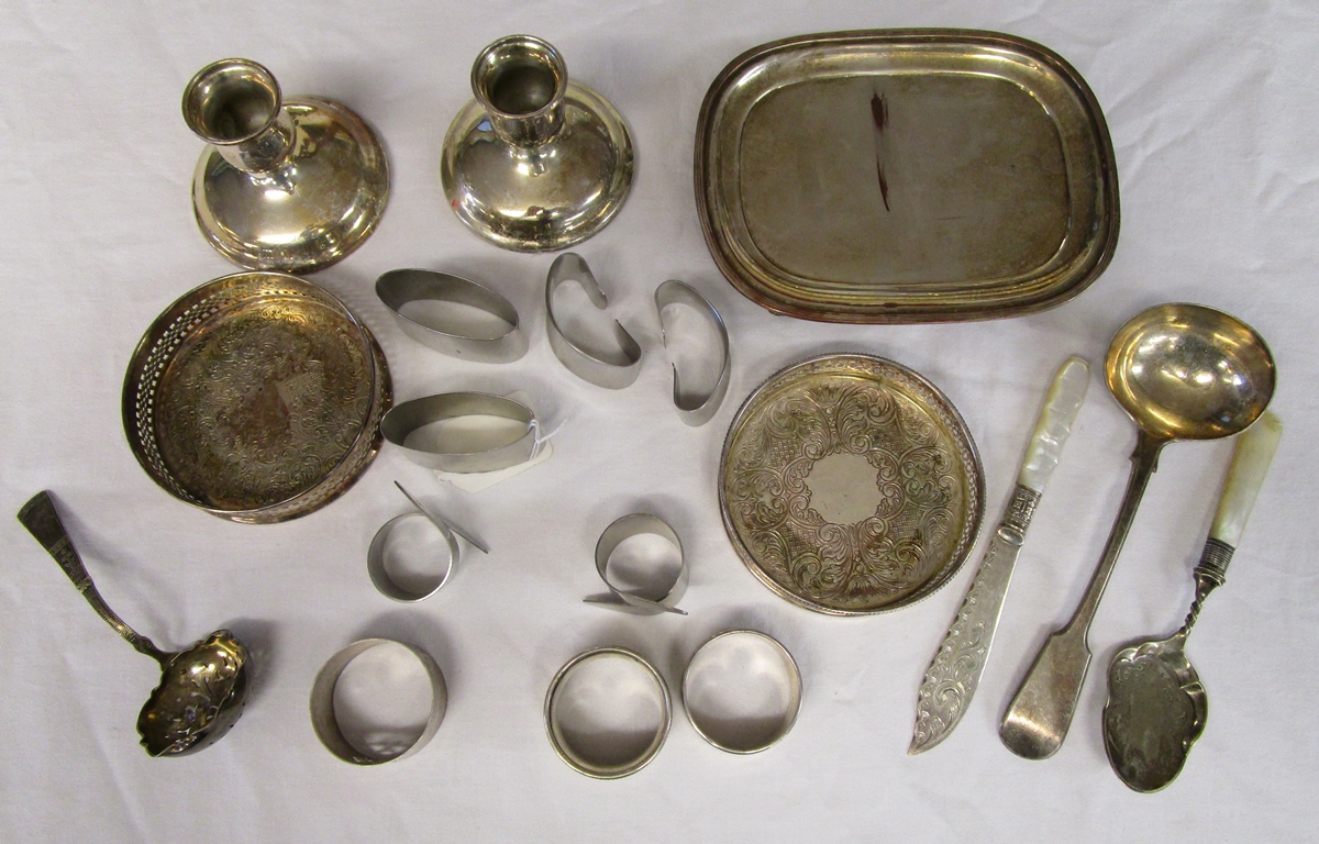 Box of white metal & silver etc