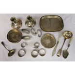 Box of white metal & silver etc