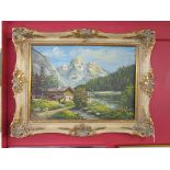 Oil on canvas - Alpine scene