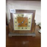 Art Deco oak mantle clock
