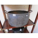 Large iron cooking pot