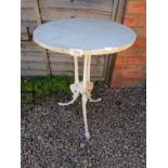 Victorian marble top and cast iron based garden table