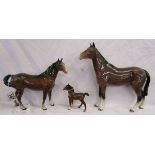 2 Beswick horses & another