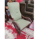 Victorian mahogany rocking armchair