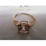 Rose gold pink topaz set ring