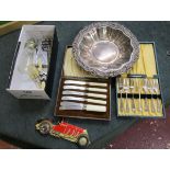 Collection of silver plate, flatware etc