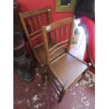 Pair of early oak country chairs