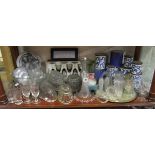 Shelf of glass etc to include an Epergne