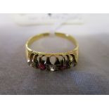 Antique 18ct gold ruby diamond ring