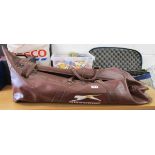 1960's Slazenger leather cricket bag