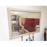 Large bevelled glass wall mirror