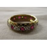 Gold ruby & diamond full eternity ring