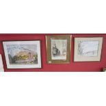 3 pictures - Scenery (2 watercolours & a pastel)