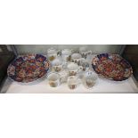 2 Imari chargers and Royal commemorative mugs to include Johnson Bros & Wileman & Co