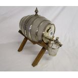 Silver mounted whisky barrel with cup (cup A/F)