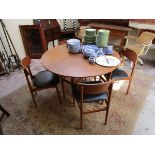 Retro teak dining table & 4 chairs