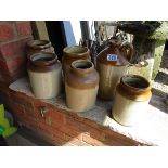 6 stoneware pots