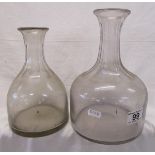 2 early glass decanters